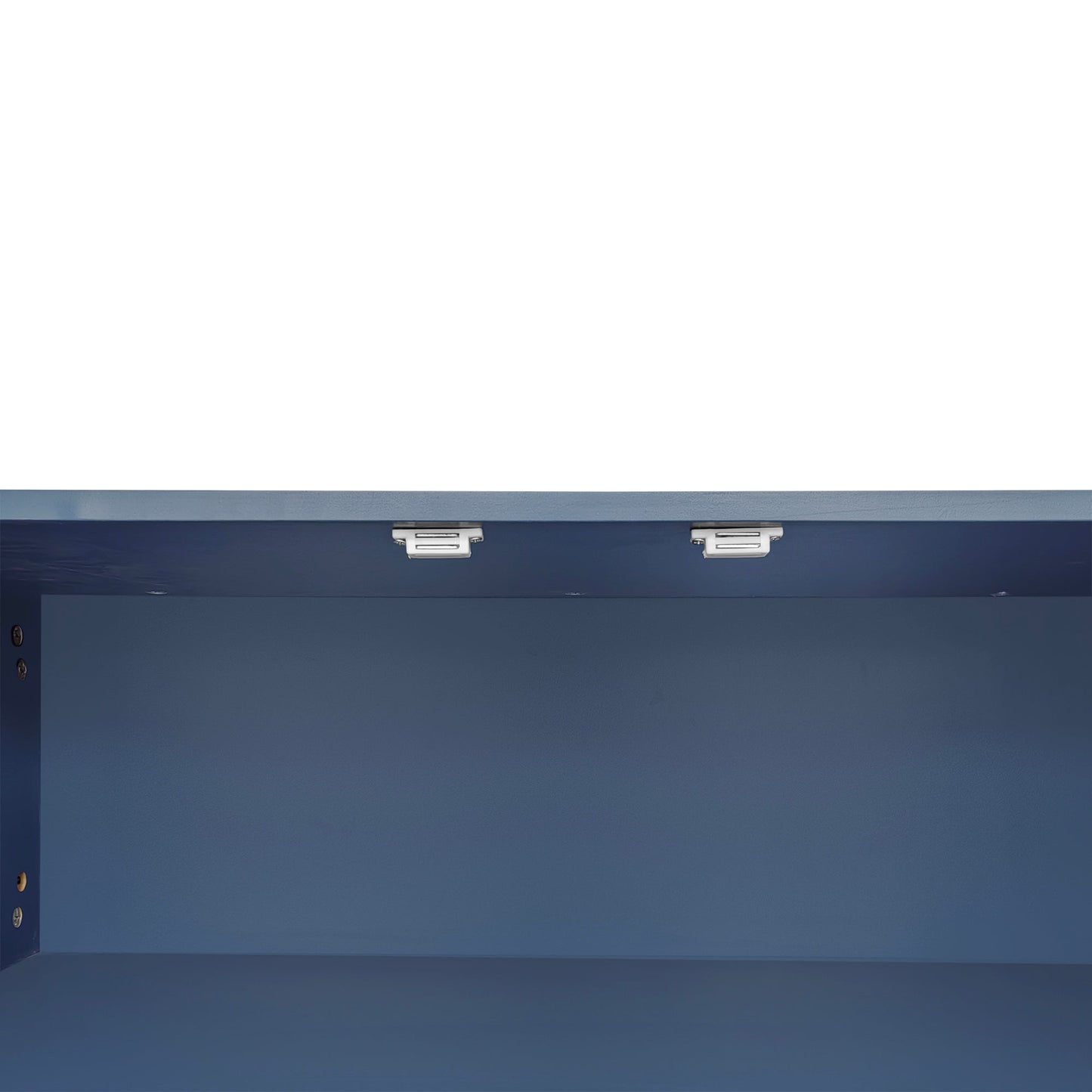 Modern Navy Shoe Storage Bench with Hidden Storage & Cushions