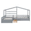 Twin Size House Platform Bed with Three Storage Drawers Gray - Korvel