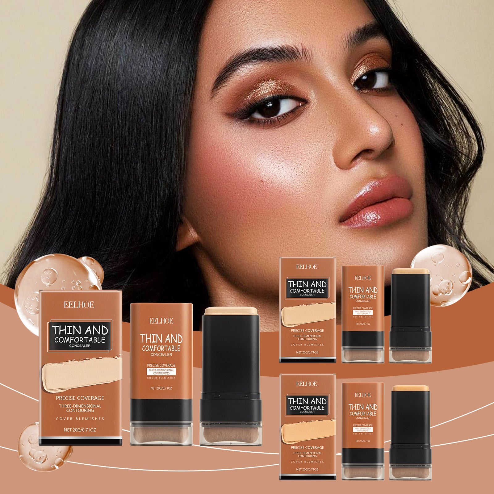 Light Transparent Concealer Foundation Stick, The Liquid Foundation Is Not Easy To Remove Makeup Moisture Natural Refreshing - Korvel