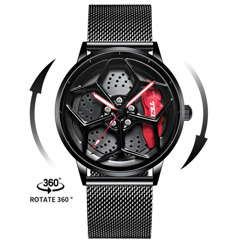 Luxury Men's Stainless Steel Quartz Watch with Unique Design