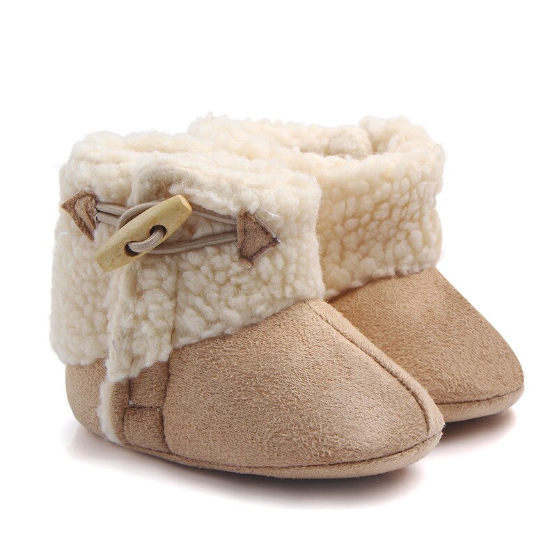 Fashion Winter Baby Boots Infant Girls Boys Warm Ankle Snow Boots Toddler Fur Plush Insole Buckle Boots Shoes - Korvel