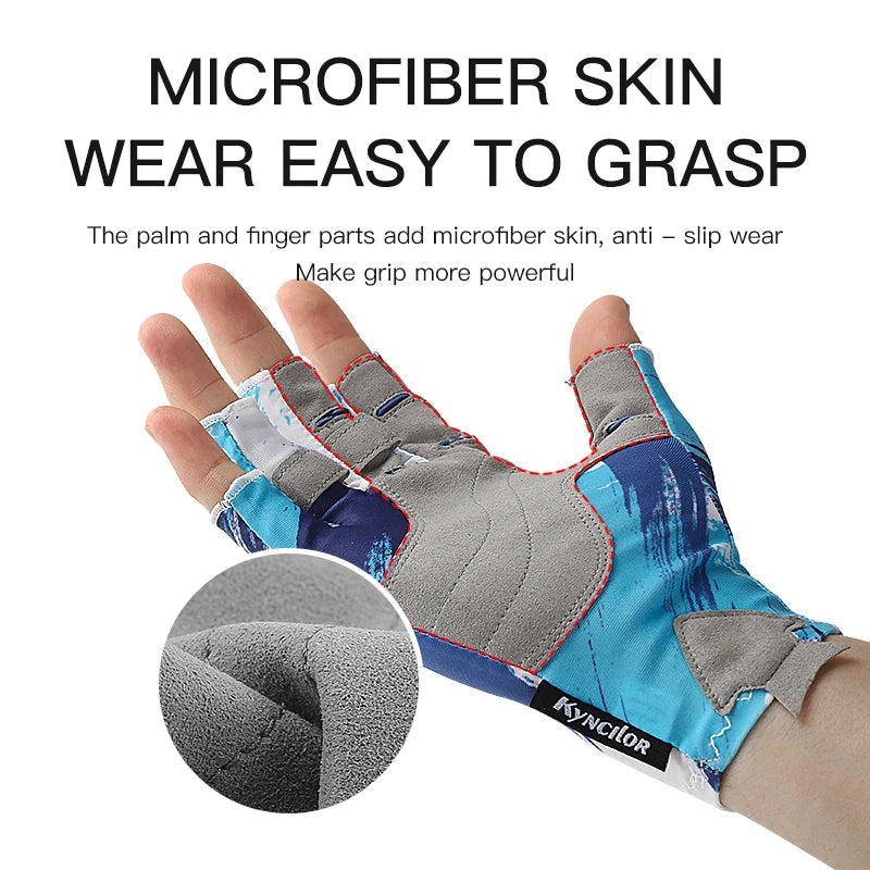 Fishing Gloves Men Women Non-slip Half-finger UV Protection Lightweight Breathable Outdoor Sport Equipment Angling Sailing Glove - Korvel