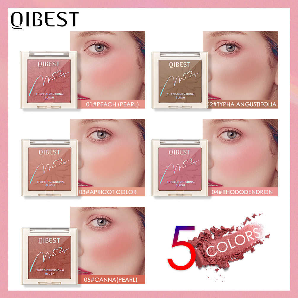 QIBEST Matte Pearlescent Blush Powder