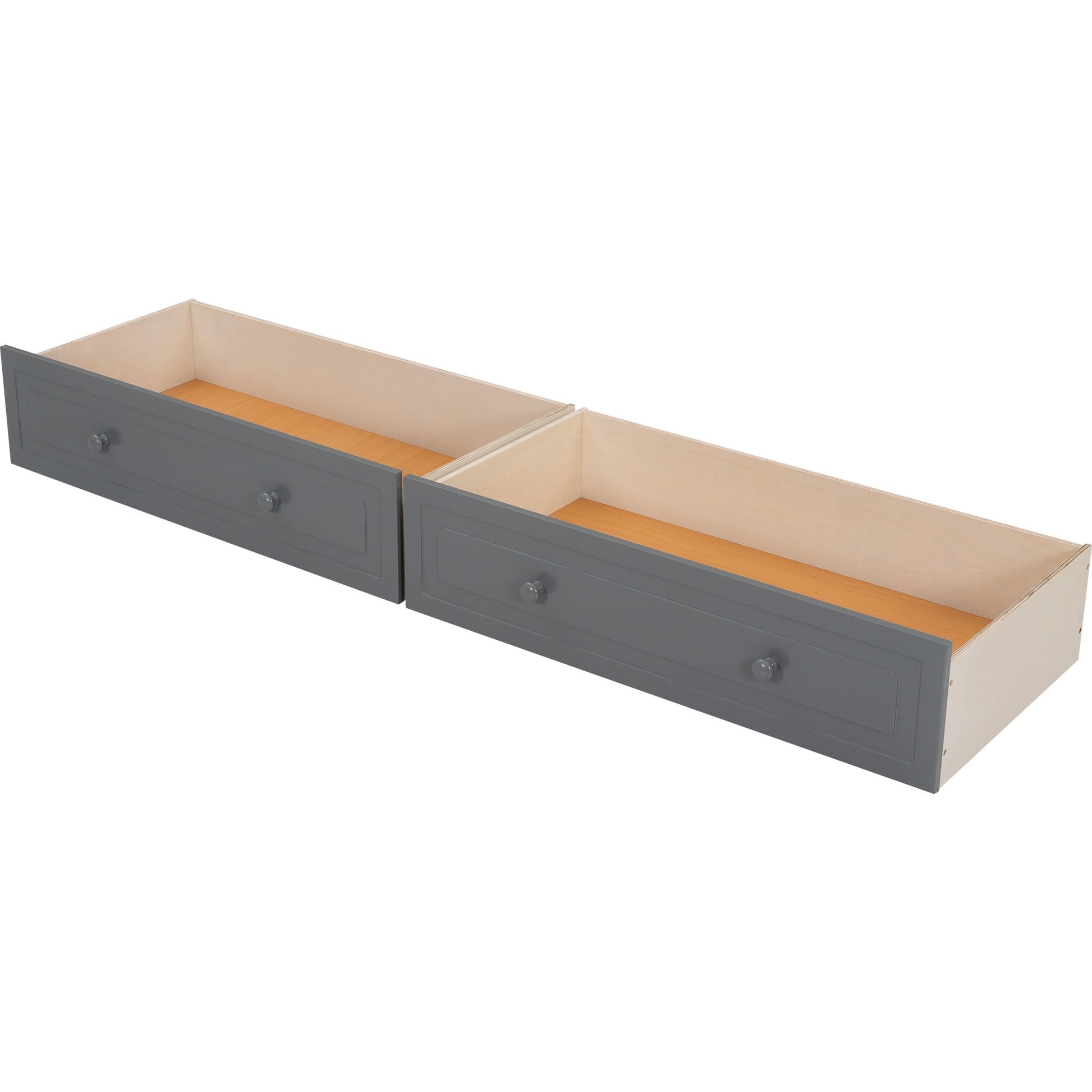 Full over Full Bunk Bed with Drawers, Convertible Beds  Gray - Korvel