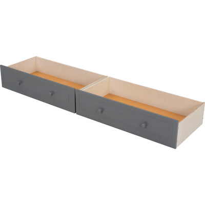 Full over Full Bunk Bed with Drawers, Convertible Beds  Gray - Korvel