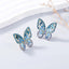 Alloy Inlaid Rhinestone Butterfly Earrings - Korvel