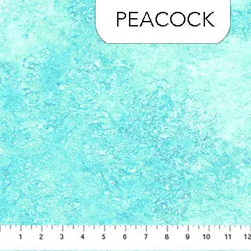 Tissu en coton bleu paon - 44"/45" par yard