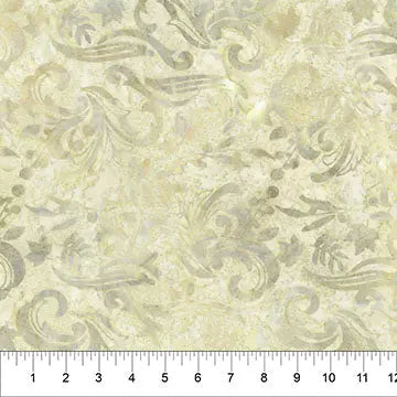 Tela de Batik de Algodón Natural Crema Cambios en las Estaciones - 44"/45" por Yarda