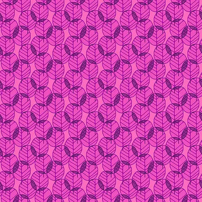 Pink On Pink Otter Romp Fan Leaves Cotton Fabric - 44"/45" Per Yard
