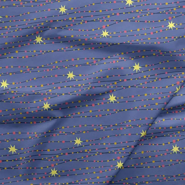 Blue Night Of The Nutcracker Metallic Stripe Cotton Fabric