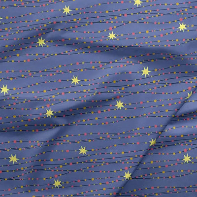 Tela de algodón con rayas metálicas Noche Azul del Cascanueces