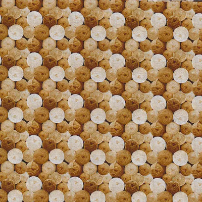 Tela de Algodón con Bolas de Hilo para Mascotas en Color Marrón Oro - 44"/45" por Yarda