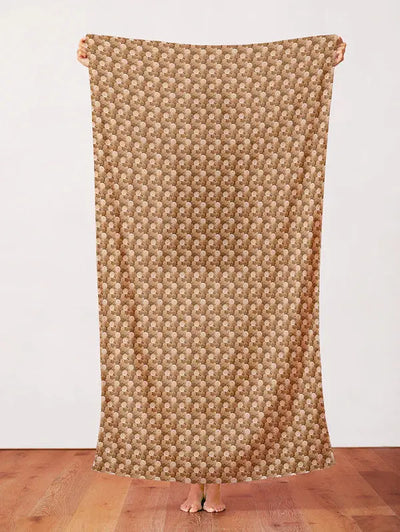 Tela de Algodón con Bolas de Hilo para Mascotas en Color Marrón Oro - 44"/45" por Yarda