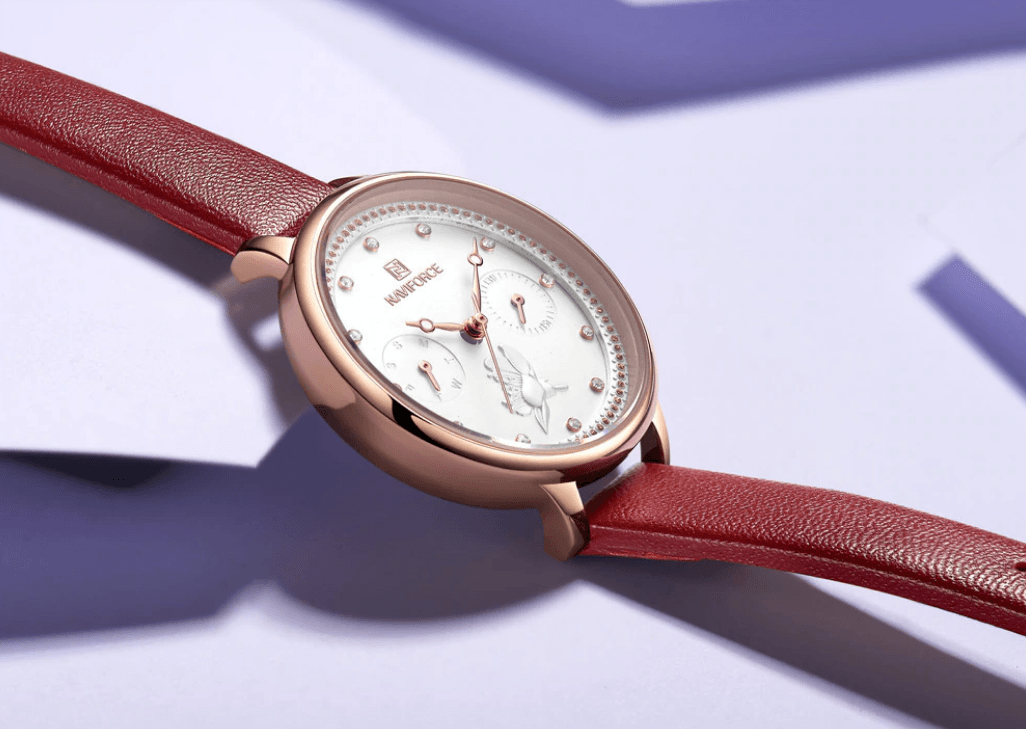 Montre de Luxe Élégante pour Femme avec Double Zircon et Chronomètre