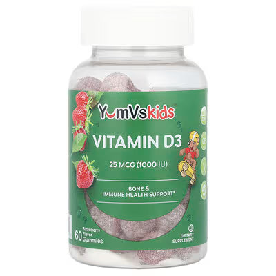 YumVs Kids Vitamin D3 25 mcg Berry Gummies, 60 Count