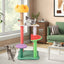 45-Inch Multi-Level Cat Tree with Plush Perch & Fruit Platforms
