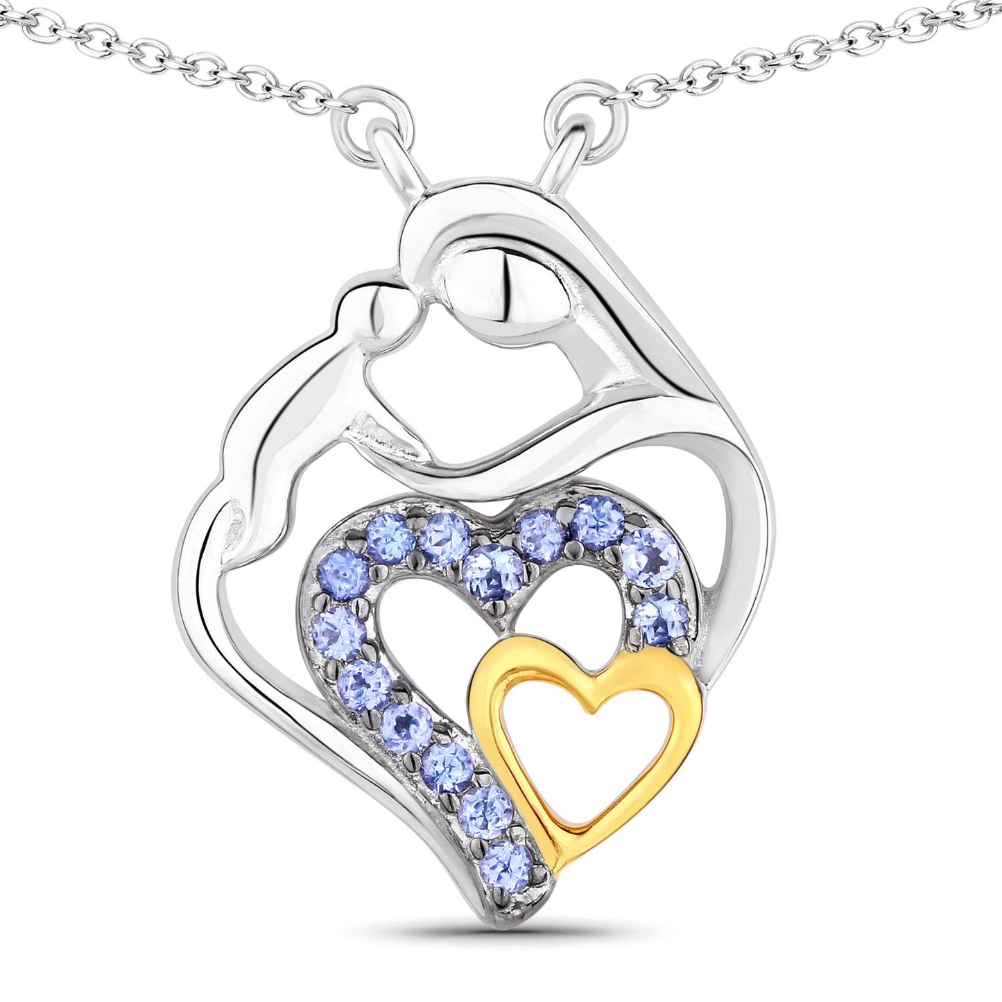 Colgante de plata esterlina con tanzanita genuina de 0.28 quilates