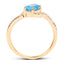 Anillo de Compromiso de Topacio Azul Suizo y Diamante de 1.04 Quilates en Oro Amarillo de 14K
