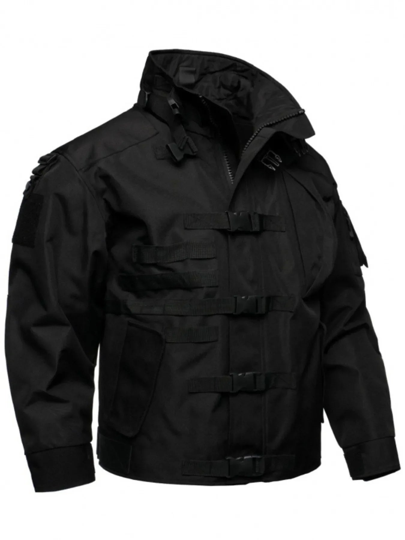 Men's Plus Size Multi Buckle Water-Resistant Jacket
