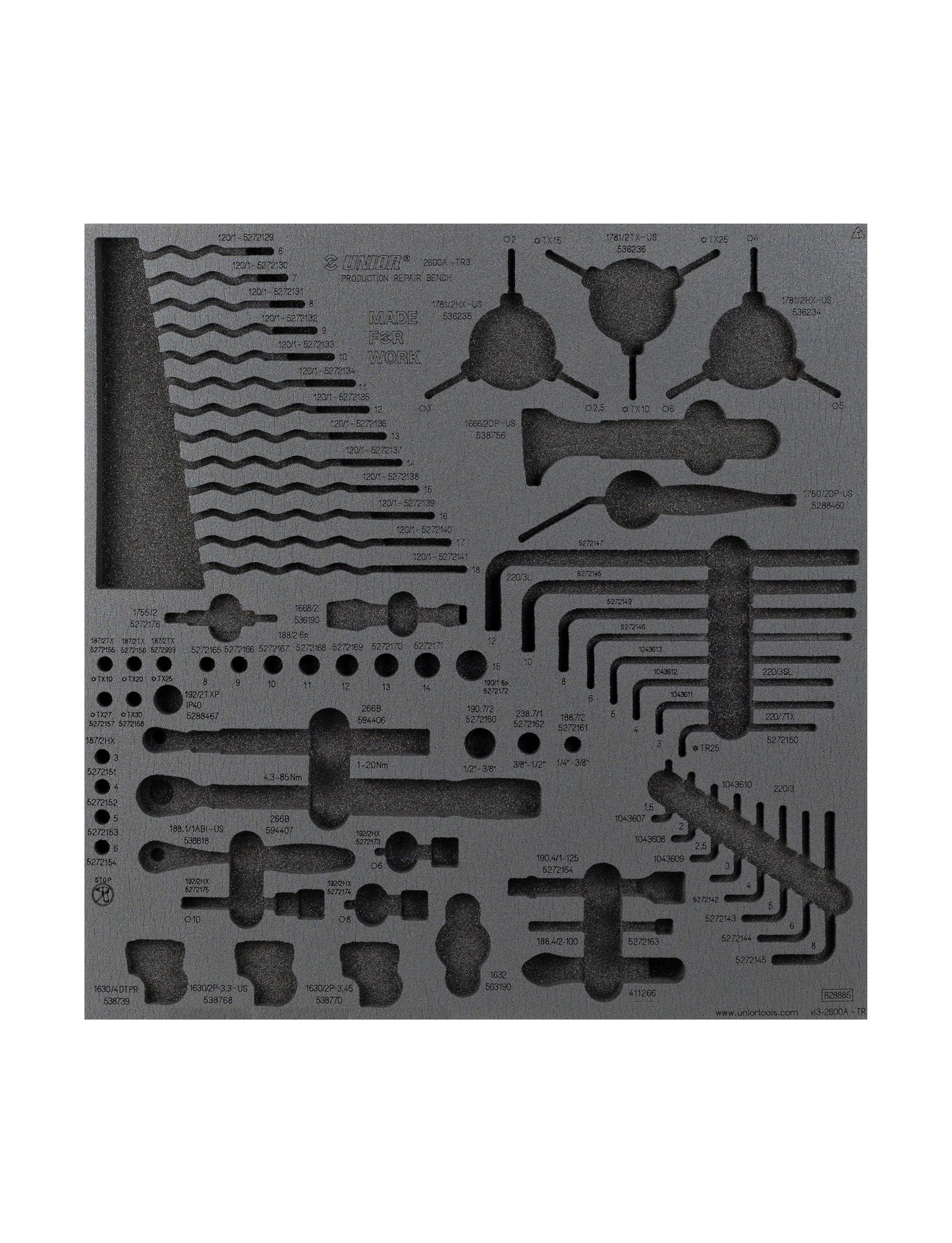 Unior Drawer Foam Insert for Tool Organization
