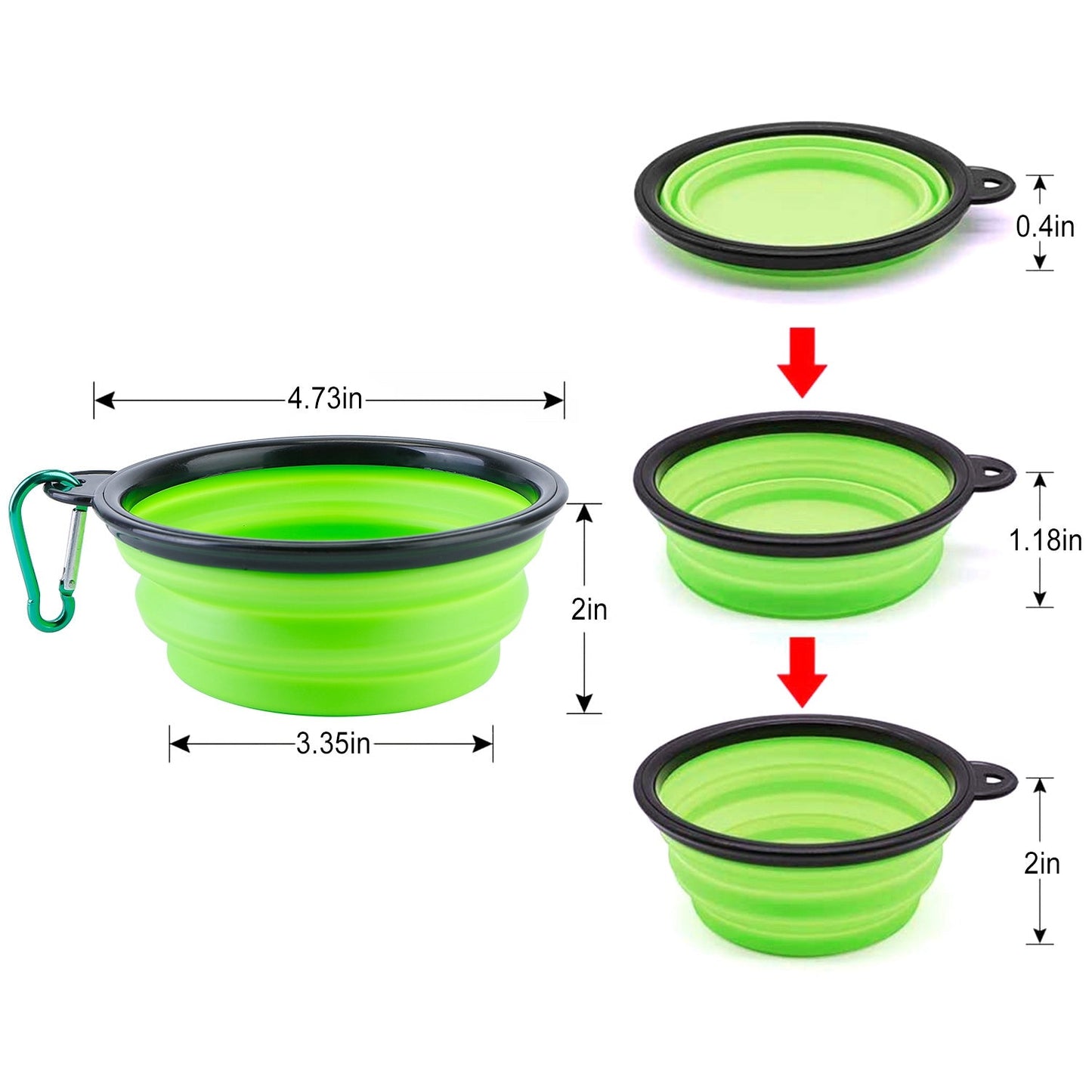 GBruno 4Pcs Cuencos de Silicona Colapsables para Perros