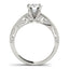 Bague de fiançailles en diamant rond antique en or blanc 14 carats