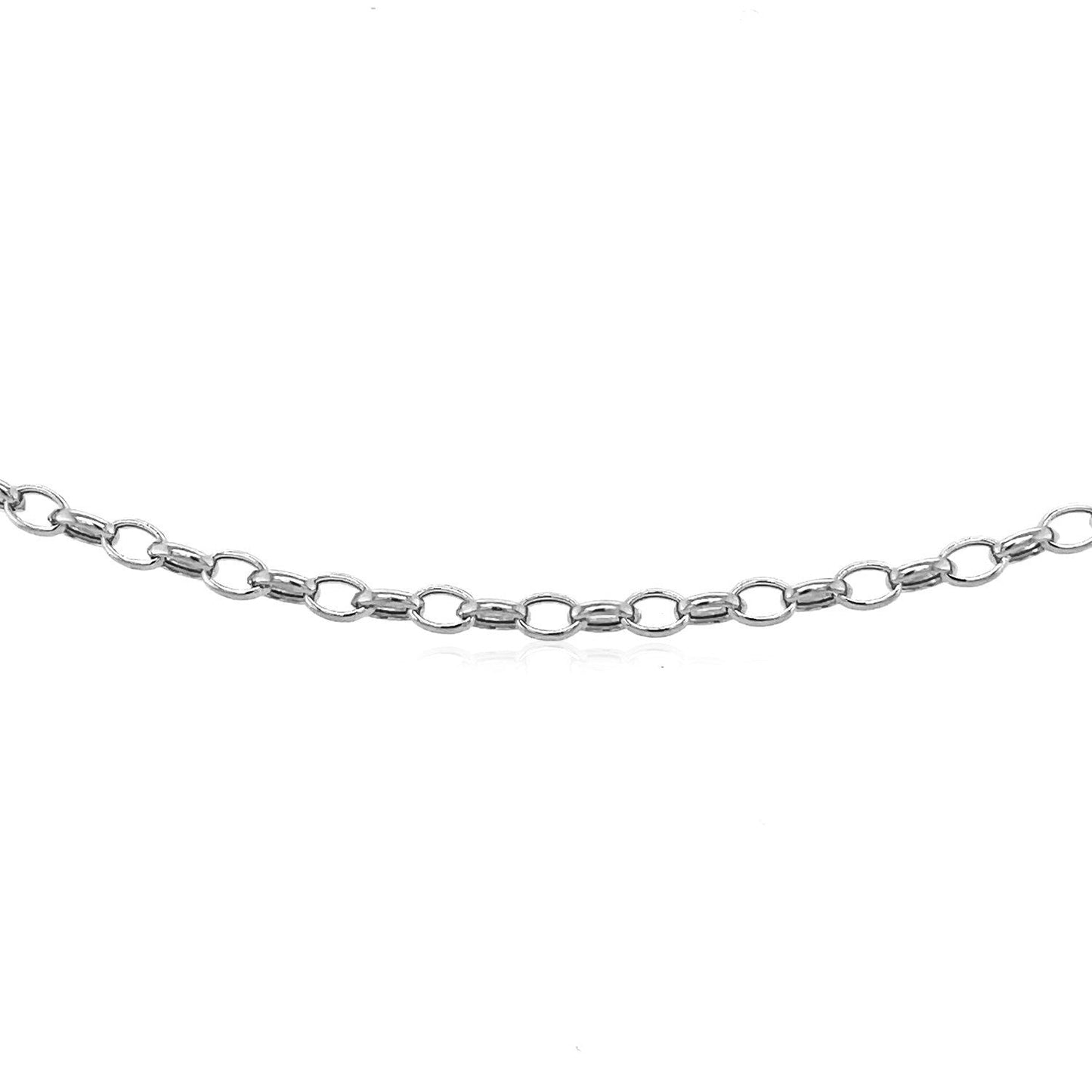 14k White Gold Oval Rolo Bracelet - 3.2mm