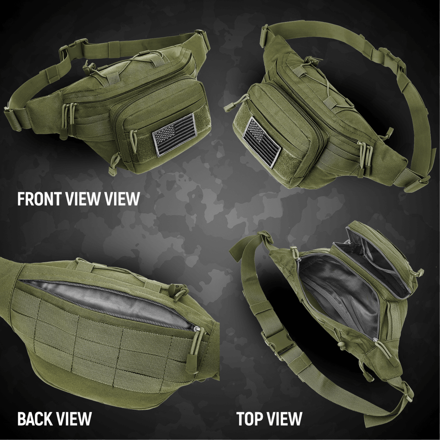 Bolsa de Cintura Táctica para Caza XGear con Parche de Bandera de EE. UU.