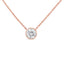 Collier Pendentif Solitaire en Diamant Monté en Bézel en Or Blanc 10K