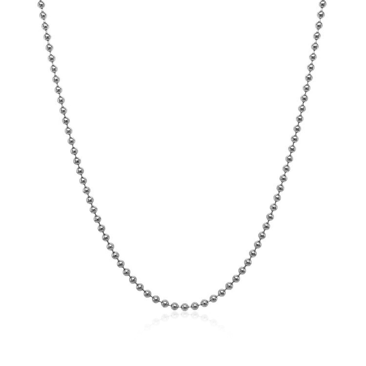 Cadena de Perlas de Oro Blanco de 14k - 1.5mm