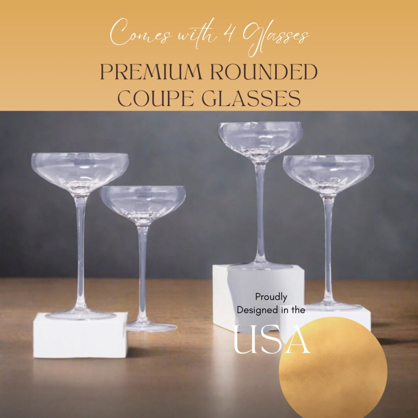 Charming Rounded Coupe Cocktail Glasses - Korvel