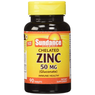 Sundance Vitamins Gluconato de Zinc Quelado 50 Mg - 90 Tabletas