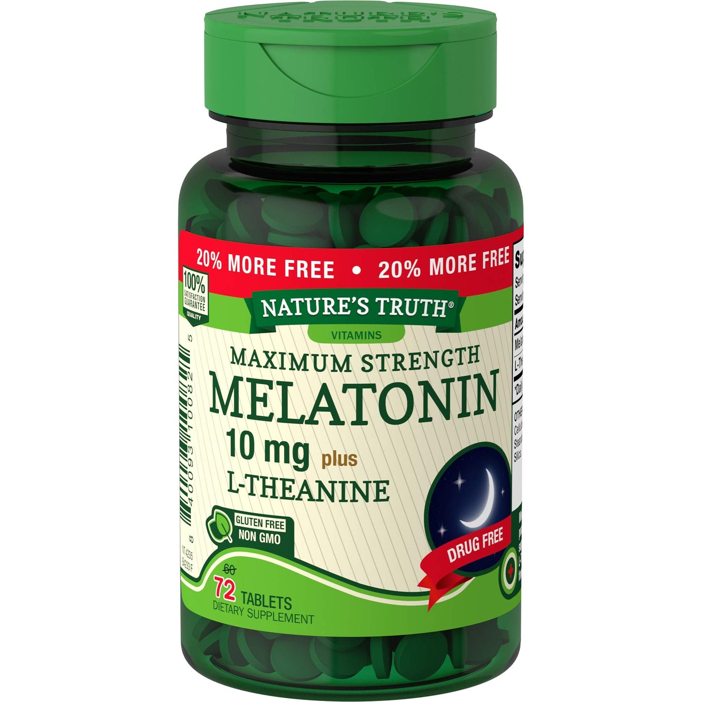 Nature's Truth® Melatonina Plus L-Theanina – 10 mg (72 Tabletas)