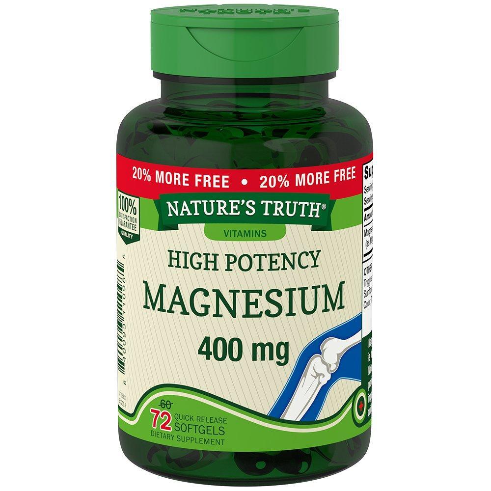Nature's Truth Extra Strength Magnesium Softgels, 400 Mg