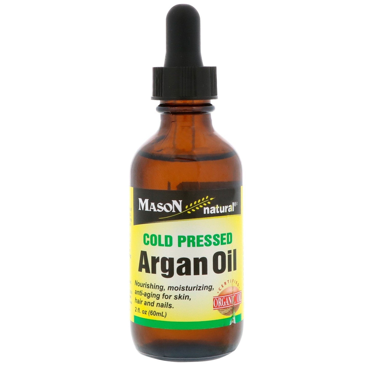 Aceite de Argán Natural Prensado en Frío de Mason Vitamins - 2 Oz