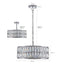 Modern crystal drum pendant light, 6-light pendant light, with silver metal frame (excluding light bulb) - Korvel