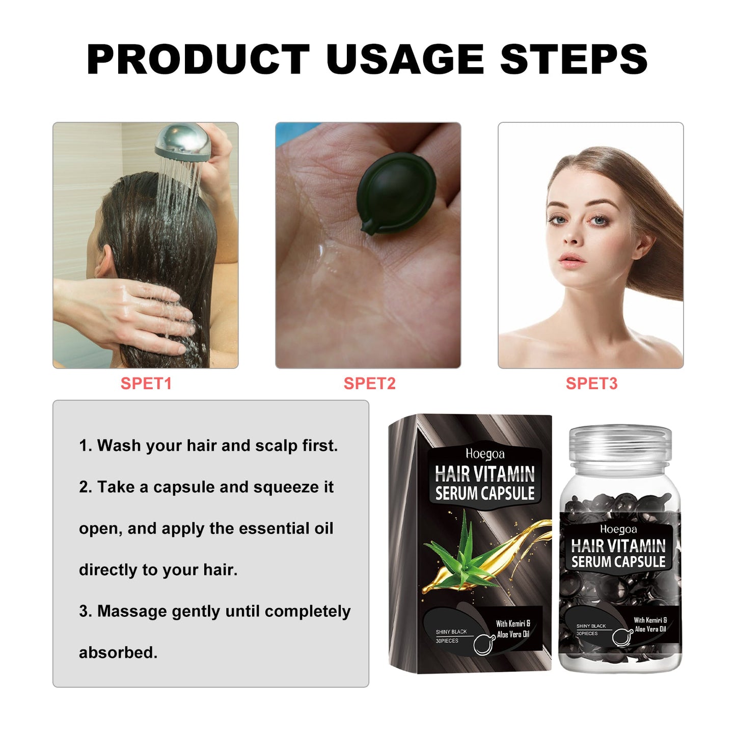 Hair Essential Oil Treatment Capsules for Smooth, Strong Hair