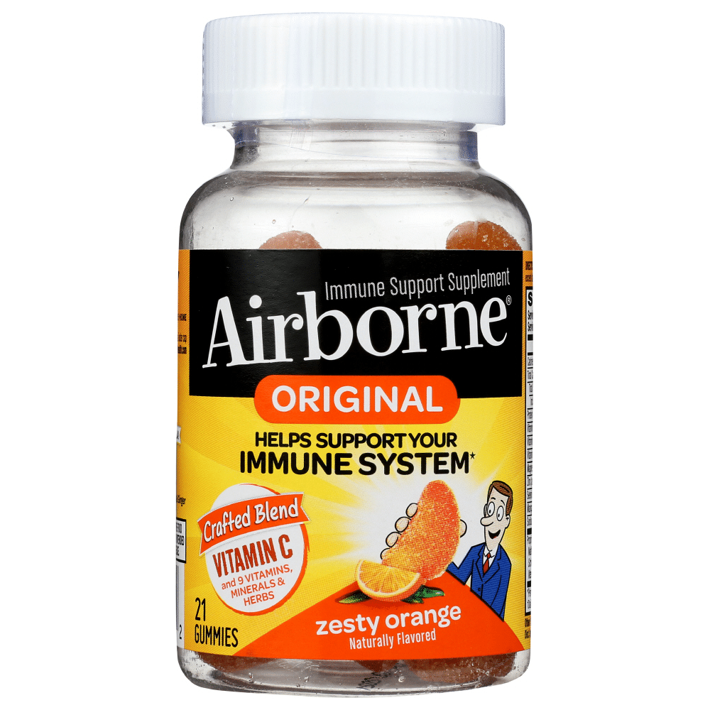 Airborne Orange Flavored Gummies - Immune Support with Vitamins & Minerals