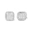 Boucles d'oreilles en or blanc 10K avec diamants en halo invisibles
