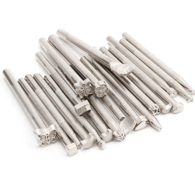 1Set(20Pcs)Leather Carving Hand Working Saddle Making Tools Engraving Craft Set - Korvel