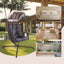 Swing Egg Chair with Stand Indoor Outdoor Wicker Rattan Frame 350lbs Capacity Hammock Chair - Korvel