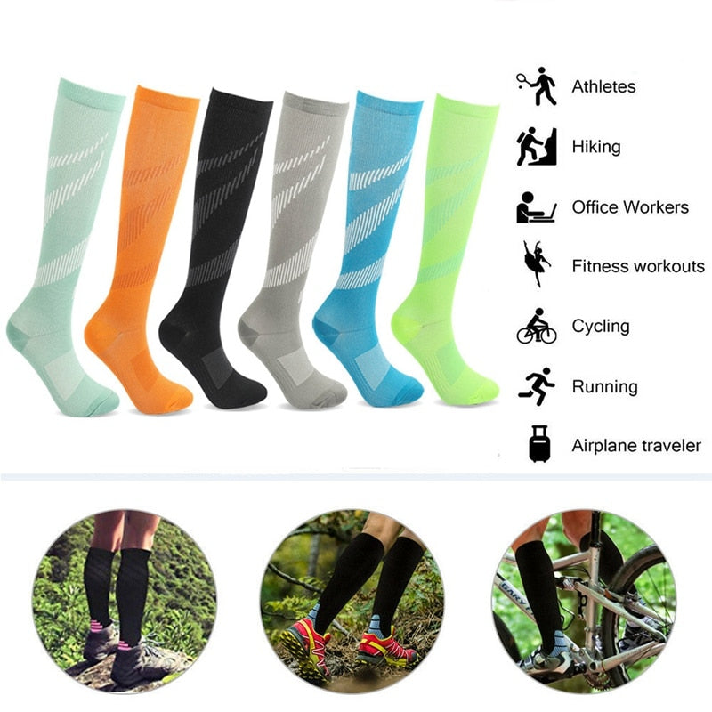 Compression Stocking Anti-slip Best for Basketball Football Outdoor Running  Socks Women Men Travel Compression Socks - Korvel