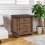 Rustic Three Drawer Reclaimed Solid Wood Framhouse Nightstand - Korvel