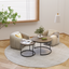 A set of nested coffee tables, 27.6-inch round coffee table, industrial wood veneer, with sturdy metal frame (brown) - Korvel