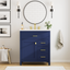 30-Inch Blue Bathroom Vanity with Ceramic Sink and Ample Storage - Ideal Choice for Small Bathrooms - Korvel