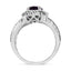 .925 Sterling Silver Amethyst and Diamond Accent Ring - Size 7