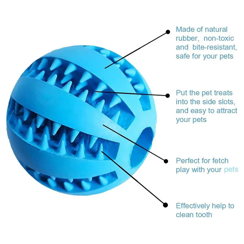 Dog Toy Ball Interactive Rubber Balls Puppy Chewing Toys Pet Tooth Cleaning Ball Cats Pets Food Treat Feeder Silicone Balls Toy - Korvel