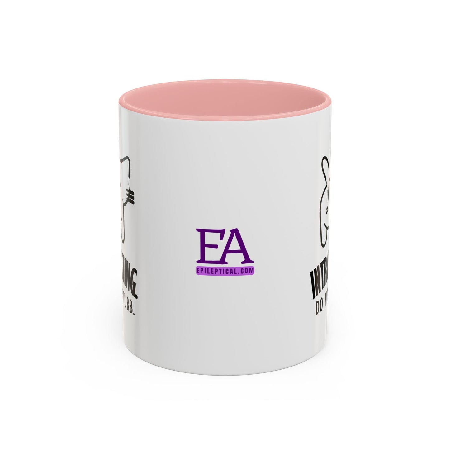 Introvertido. No molestar. Taza de café de gato en dos tonos
