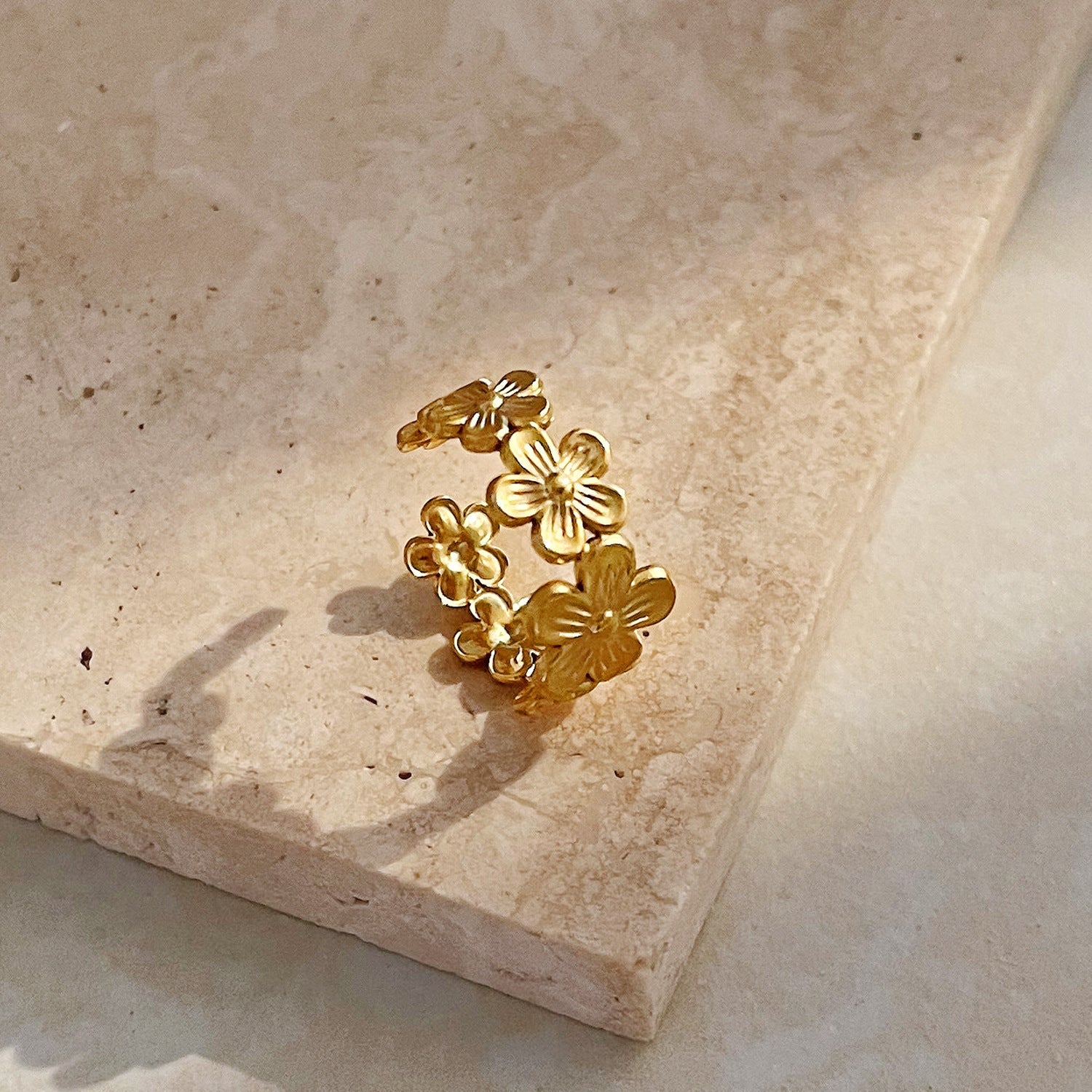 European and American Fashion INS Style Flower Ring Open Ring - Korvel