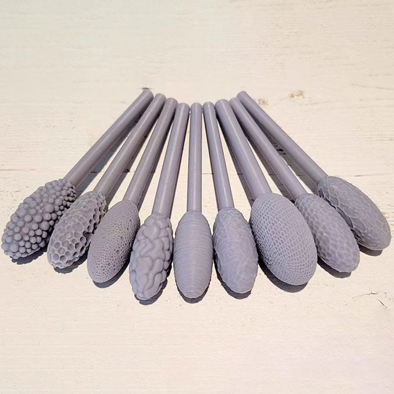 9-Piece Clay Art Texture Tool Set with Pattern Rollers